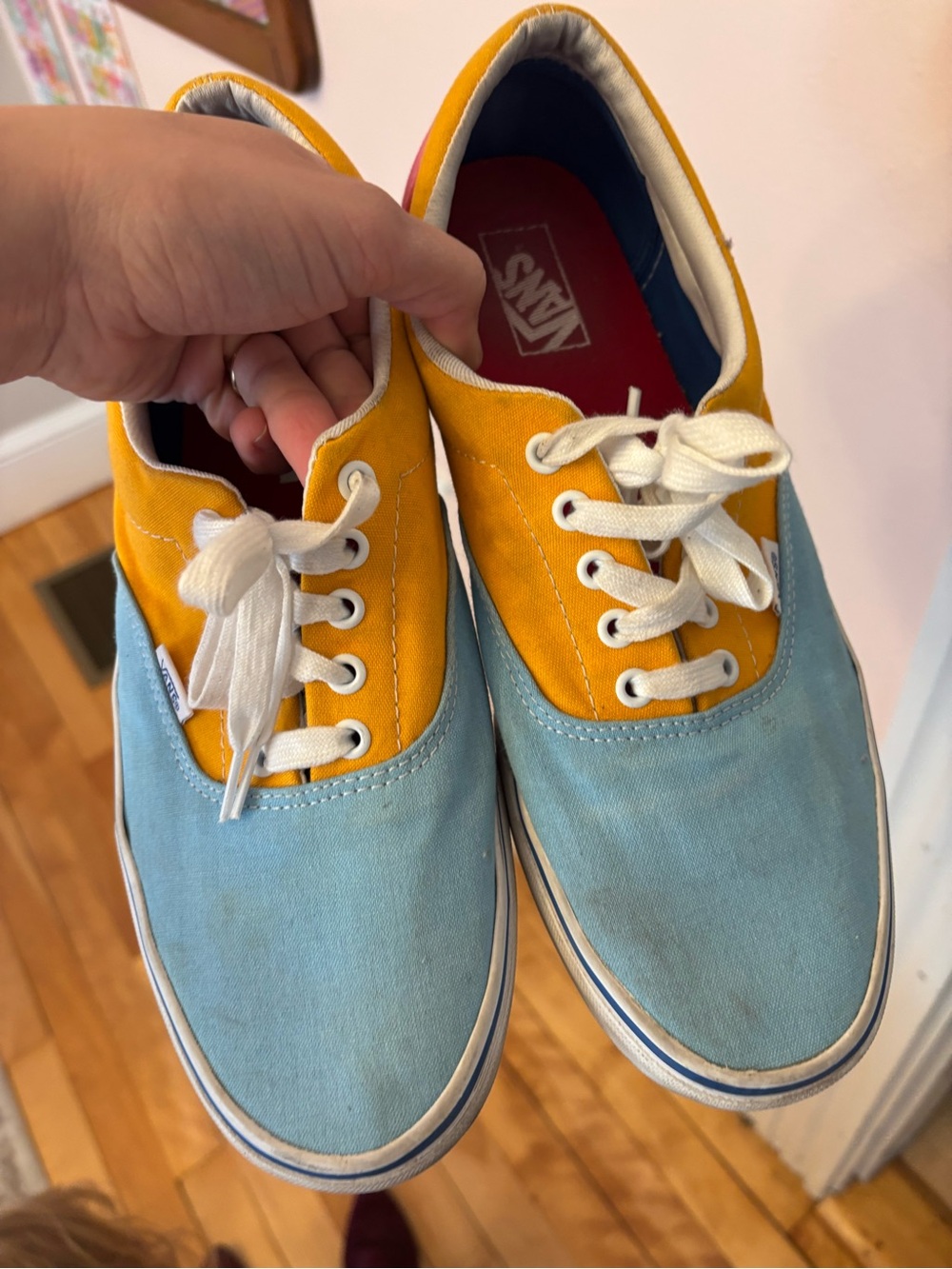 Vans Two-Tone Blue and Yellow Canvas Low-Top Sneakers